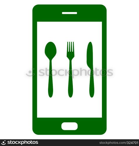 Cutlery and smartphone