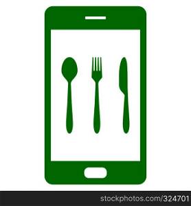 Cutlery and smartphone