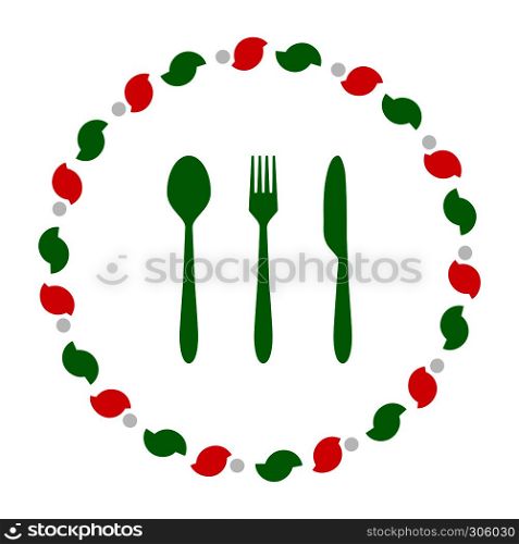 Cutlery and wreath