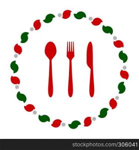 Cutlery and wreath