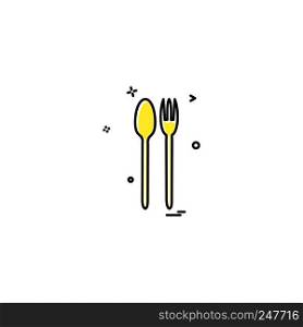 cutlery fork setting spoon icon vector design
