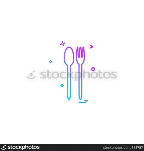 cutlery fork setting spoon icon vector design