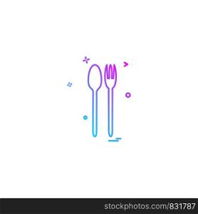 cutlery fork setting spoon icon vector design