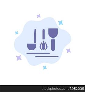 Cutlery, Hotel, Service, Travel Blue Icon on Abstract Cloud Background