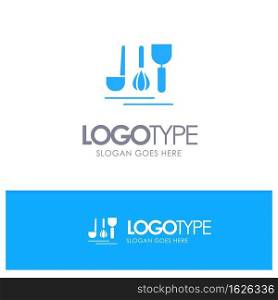 Cutlery, Hotel, Service, Travel Blue Logo vector