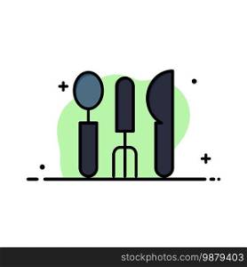 Cutlery, Hotel, Service, Travel  Business Flat Line Filled Icon Vector Banner Template