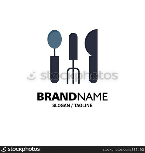 Cutlery, Hotel, Service, Travel Business Logo Template. Flat Color