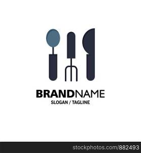 Cutlery, Hotel, Service, Travel Business Logo Template. Flat Color