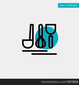 Cutlery, Hotel, Service, Travel turquoise highlight circle point Vector icon