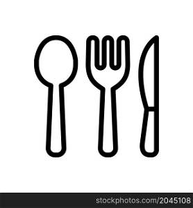 cutlery icon vector line style