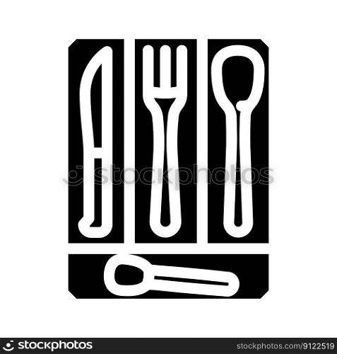 cutlery organizer home accessory glyph icon vector. cutlery organizer home accessory sign. isolated symbol illustration. cutlery organizer home accessory glyph icon vector illustration