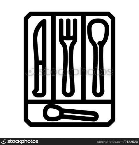 cutlery organizer home accessory line icon vector. cutlery organizer home accessory sign. isolated contour symbol black illustration. cutlery organizer home accessory line icon vector illustration