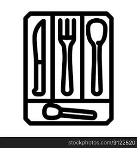 cutlery organizer home accessory line icon vector. cutlery organizer home accessory sign. isolated contour symbol black illustration. cutlery organizer home accessory line icon vector illustration