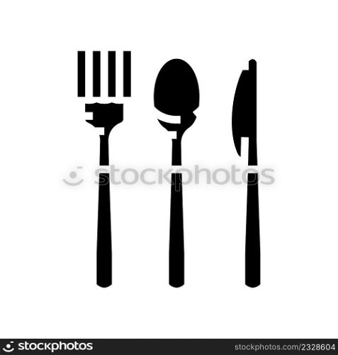 cutlery plastic glyph icon vector. cutlery plastic sign. isolated contour symbol black illustration. cutlery plastic glyph icon vector illustration