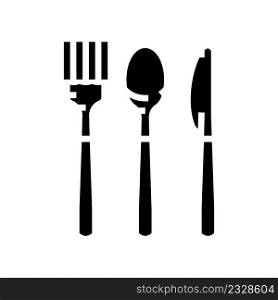 cutlery plastic glyph icon vector. cutlery plastic sign. isolated contour symbol black illustration. cutlery plastic glyph icon vector illustration