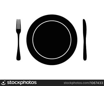 cutlery plate fork knife icon, isolate on a white background. cutlery plate fork knife icon on a white background