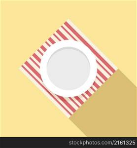 Cutlery plate icon flat vector. Dinner food. Lunch plate. Cutlery plate icon flat vector. Dinner food