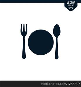 Cutlery Set icon collection in glyph style, solid color vector