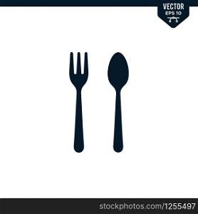 Cutlery Set icon collection in glyph style, solid color vector