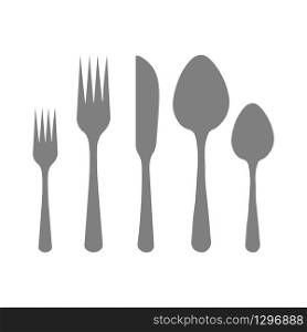 Cutlery silhouettes. Spoon, knife, forks Ready to use vector elements. Cutlery silhouettes. Spoon, knife, forks.