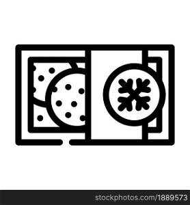 cutlets raw frozen food line icon vector. cutlets raw frozen food sign. isolated contour symbol black illustration. cutlets raw frozen food line icon vector illustration