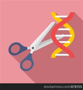 Cutted dna molecule icon. Flat illustration of cutted dna molecule vector icon for web design. Cutted dna molecule icon, flat style