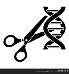 Cutted dna molecule icon. Simple illustration of cutted dna molecule vector icon for web design isolated on white background. Cutted dna molecule icon, simple style