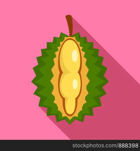 Cutted durian icon. Flat illustration of cutted durian vector icon for web design. Cutted durian icon, flat style