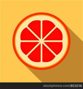 Cutted grapefruit icon. Flat illustration of cutted grapefruit vector icon for web design. Cutted grapefruit icon, flat style