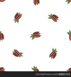 Cutted organic fruit cacao pattern seamless background texture repeat wallpaper geometric vector. Cutted organic fruit cacao pattern seamless vector