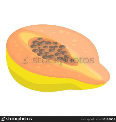 Cutted papaya icon. Isometric of cutted papaya vector icon for web design isolated on white background. Cutted papaya icon, isometric style