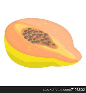 Cutted papaya icon. Isometric of cutted papaya vector icon for web design isolated on white background. Cutted papaya icon, isometric style