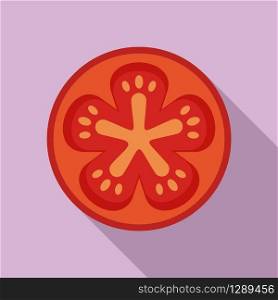 Cutted tomato icon. Flat illustration of cutted tomato vector icon for web design. Cutted tomato icon, flat style