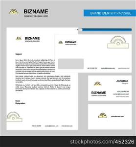 Cutter Business Letterhead, Envelope and visiting Card Design vector template