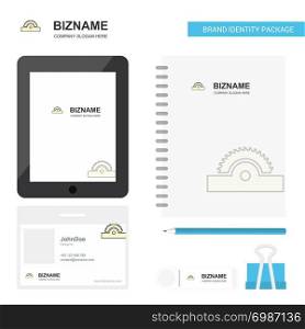 Cutter Business Logo, Tab App, Diary PVC Employee Card and USB Brand Stationary Package Design Vector Template