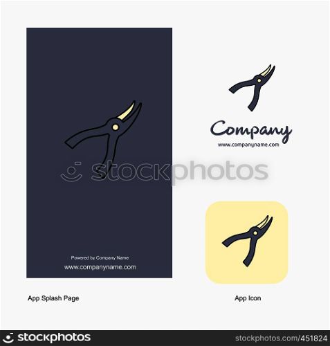 Cutter Company Logo App Icon and Splash Page Design. Creative Business App Design Elements