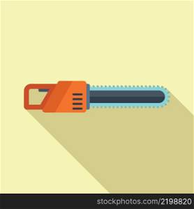 Cutter electric saw icon flat vector. Chainsaw tool. Power chain. Cutter electric saw icon flat vector. Chainsaw tool