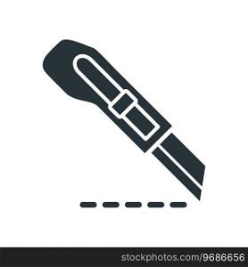 Cutter knife icon vector on trendy design