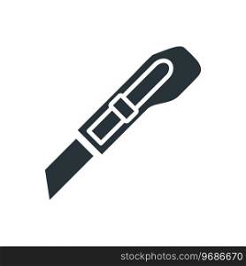 Cutter knife icon vector on trendy design