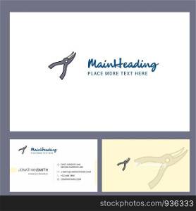 Cutter Logo design with Tagline & Front and Back Busienss Card Template. Vector Creative Design