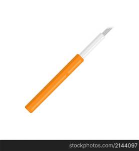 Cutter pen icon. Flat illustration of cutter pen vector icon isolated on white background. Cutter pen icon flat isolated vector