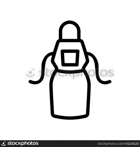 cutting apron with bib icon vector outline illustration. cutting apron with bib icon vector