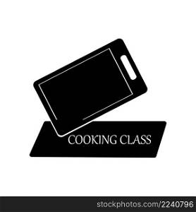 Cutting board and cooking class logo free vector design