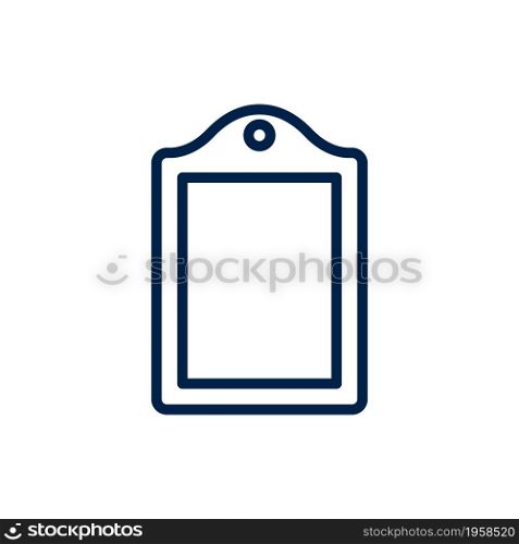 Cutting board icon, utensil of kitchen, isolated on white.