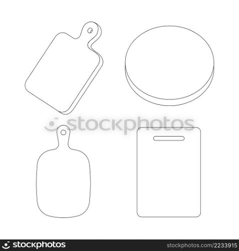 cutting board - kitchen utensils logo vector design template