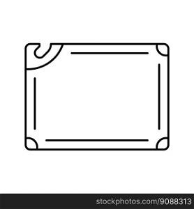 cutting board line icon vector. cutting board sign. isolated contour symbol black illustration. cutting board line icon vector illustration
