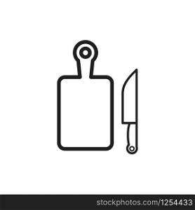 cutting boards and knives icon design vector logo template EPS 10
