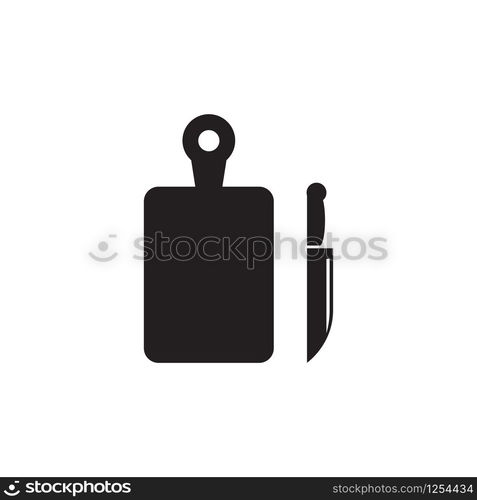 cutting boards and knives icon design vector logo template EPS 10