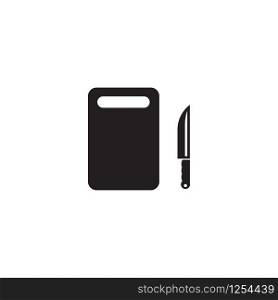 cutting boards and knives icon design vector logo template EPS 10