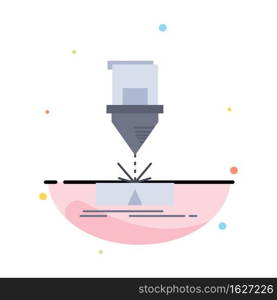Cutting, engineering, fabrication, laser, steel Flat Color Icon Vector